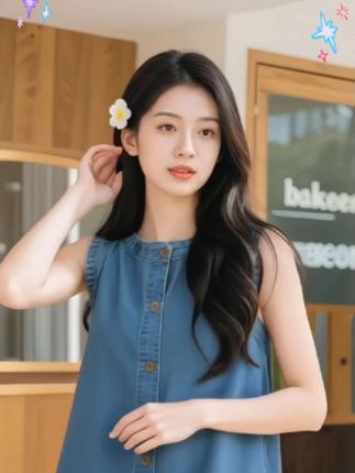 蕾丝花边装饰的无袖牛仔裙,是2025年夏季新款。采用圆领设计,搭配单排扣,中长款式,版型宽松。作为背心裙的一种,整体风格简约又带点精致感,适合夏日穿着,能展现轻松自在的穿搭效果。 #创作灵感 #自信气质让穿搭更出彩#夏季基础款的搭配技巧#夏日亮色系穿搭#用配饰点亮夏季穿搭