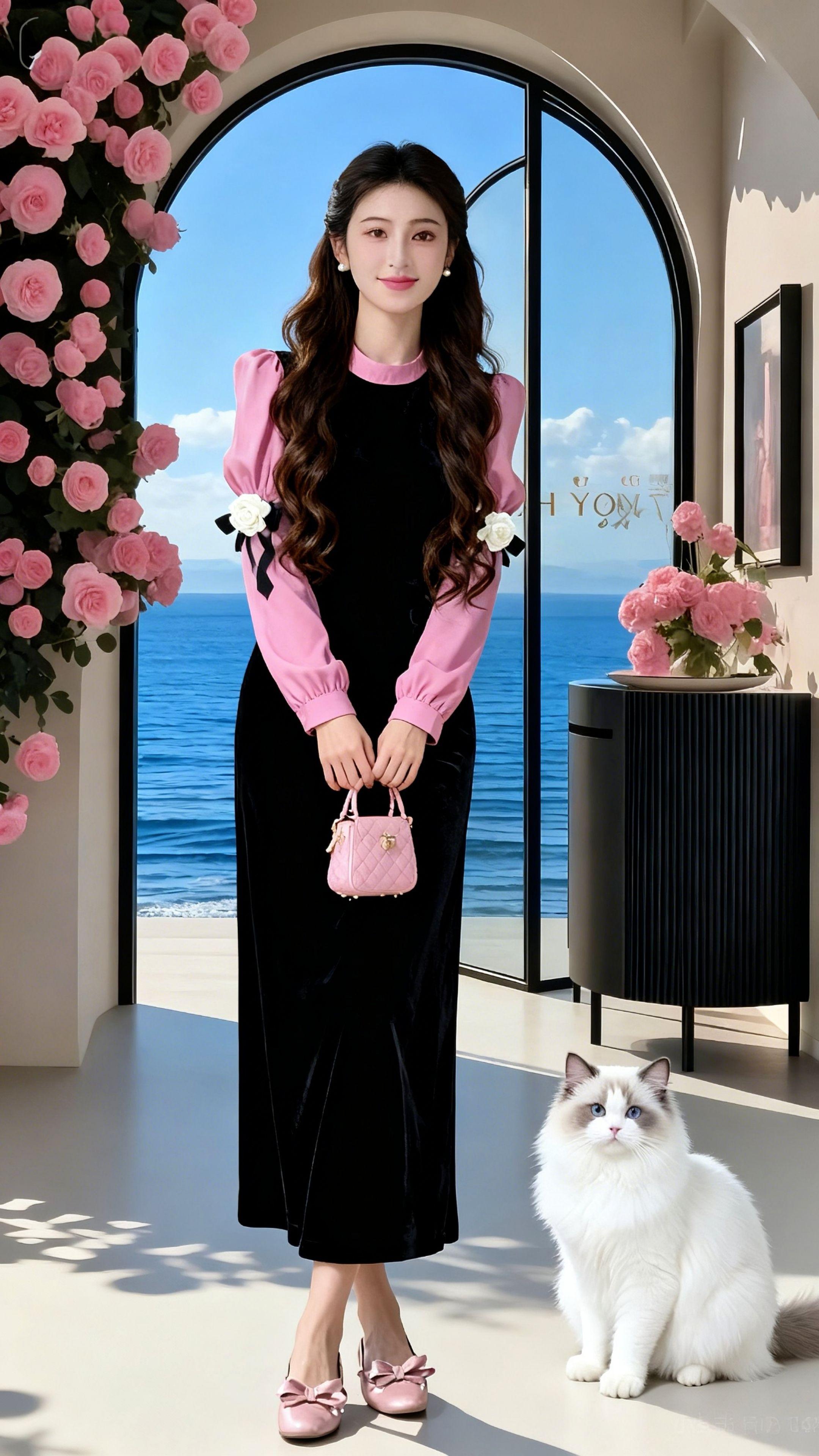 花朵拼色秋季连衣裙。#韩系穿搭 #我是又甜又酷的流光系少女 #不同身材的女生如何扬长避短 #当你坚持姐很贵的穿搭理念 #早秋穿搭三分钟出门不是梦