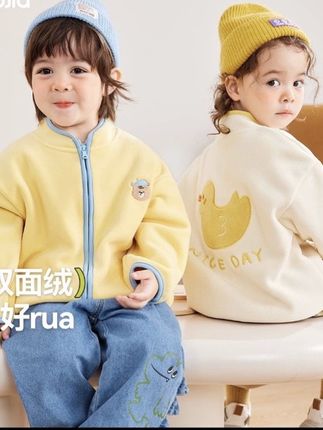 休闲外套男女宝春秋暖萌童趣上衣宝宝双面绒#穿搭穿搭 #只做高品质 #外套穿搭 #秋冬穿搭 #高品质服装
