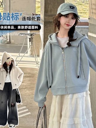 女童外套春秋款2025新款洋气女大童开衫卫衣儿童春季休闲连帽上衣#穿搭技巧 #冬季 #夏季穿搭 #强烈推荐 #外套穿搭