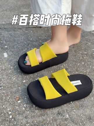 买了一双时尚又百搭的凉拖鞋#便宜又好穿 #软底软面穿上超舒服 #脚宽脚胖都可以 #拖鞋