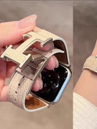 适用iWatch苹果手表带S10/9/8真皮爱马仕表带AppleWatchSE2表带女#苹果手表表带 #超便宜超划算