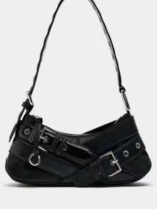 机车风时尚辣妹腋下包包女2025新款设计感洋气单肩包PU黑色通勤包#爱了爱了 #夏日必备 #包包推荐 #不潮不出街 #今日分享