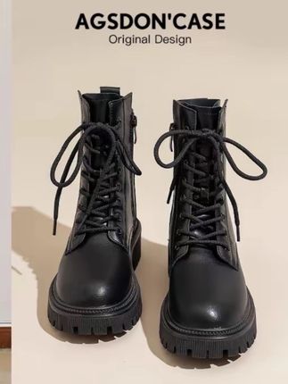 【奥古狮登】马丁靴女英伦风5CM厚底加绒#你鞋真好看 #骑士靴穿搭 #靴子合集 #靴子 #鞋子控