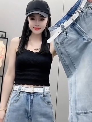 梨形身材穿搭大码牛仔裤女夏季薄款高腰显瘦八分弯刀裤显高阔腿裤#夏季简约风服装测评#夏日穿搭主打松弛感#扇扇风解锁夏日凉感穿搭#夏日穿搭必学技巧#夏日度假穿什么