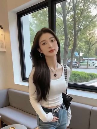 白色打底衫女内搭秋冬修身2025新款低领长袖T恤小个子短款上衣服#内搭外穿都好看 #秋款打底衫气质显瘦 #小个子短款上衣搭配#长袖打底衫t恤