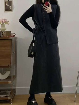 大码胖MM秋新款韩版打底衫+小香风马甲外套加半身裙三件套套装女#新款上新 #遮肉显瘦 #高级感穿搭 #谁穿谁好看