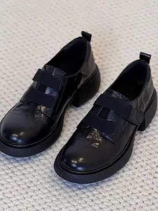 厚底乐福鞋女英伦风一脚蹬黑色jk小皮鞋通勤百搭粗跟单鞋#女鞋推荐#好物分享#每日分享