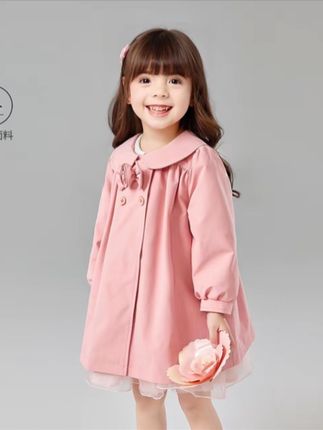 笛莎婴幼童25秋季儿童风衣百搭休闲复古蝴蝶结A版外套 #女童穿搭 #童装#薄款外套#女童外套秋季新款 #女童套装