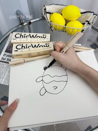 熊孩子美术课必备的勾线笔,一定要选这种双头的!#稚乎 #勾线笔 #小学生必备 #记号笔