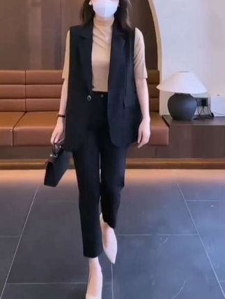 西装马甲女设计感女小众新款2025春秋韩版百搭显瘦女士西服外套潮#减龄气质 #高端大气 #春秋穿搭 #谁穿谁好看