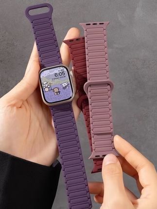 张婧仪同款适用iwatch10表带苹果S9手表S8梅子色腕带硅胶磁吸表带#applewatch表带 #applewatchs9表带 #iwatchs10 #苹果手表表带 #applewatchse
