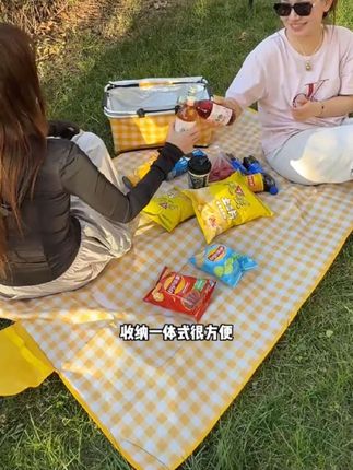 野餐垫2025新款格子户外露营防潮地垫加厚防潮防水春游草坪大垫子带孩子出去玩,可以带个露营垫