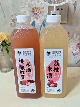 新品1L2瓶莫干山荔枝米酒桃酿红豆糯米酒#米酒#荔枝米酒#桃酿红豆糯米酒#果酒#发酵食品