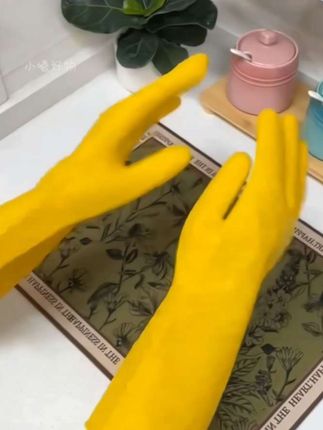 #手套 加҉厚牛͔҉筋乳胶皮橡胶手套劳保͔耐油防油洗҉碗手套̟̑#结实耐用