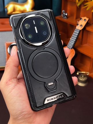 适用于#华为matex6 皮革手机壳,皮质柔软舒适,磁吸中轴自动回弹,磁吸支架#华为MateX5 #华为手机壳 #华为matex3 #手机壳推荐