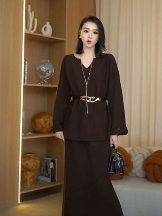 6.:/ s@r.RX 12/10 【秋冬一整套松弛感气质显瘦针织上衣半身裙两件套裙#气质穿搭 #优雅气质 #高级感穿搭