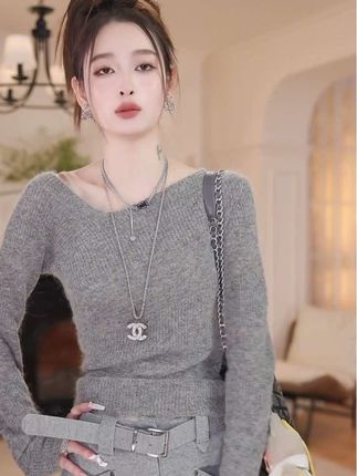 秋季新款修身显瘦百搭针织衫打底衫#穿出高级感 #时尚穿搭 #针织衫 #减龄显瘦穿搭 #减龄气质