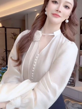 法式别致独特上衣v领衬衫2025春季新款高级感超好看长袖衬衣#美出高级感#法式衬衫#显瘦穿搭 #气质女神 #穿搭@DOU+上热门 @DOU+小助手 @DOU+好生意 @抖音小助手