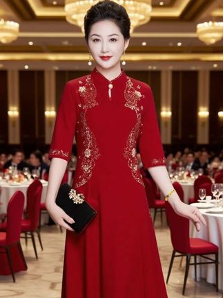高贵气质喜婆婆礼服#婚庆礼服 #高定礼服 #婚礼妈妈礼服 #高端大气 #优雅气质