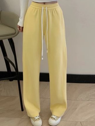 秋季高腰阔腿裤女士休闲百搭时尚卫裤大码提臀显瘦直筒裤#高腰阔腿裤 #显高显瘦显腿长 #百搭裤子 #减龄显瘦穿搭 #休闲减龄穿搭