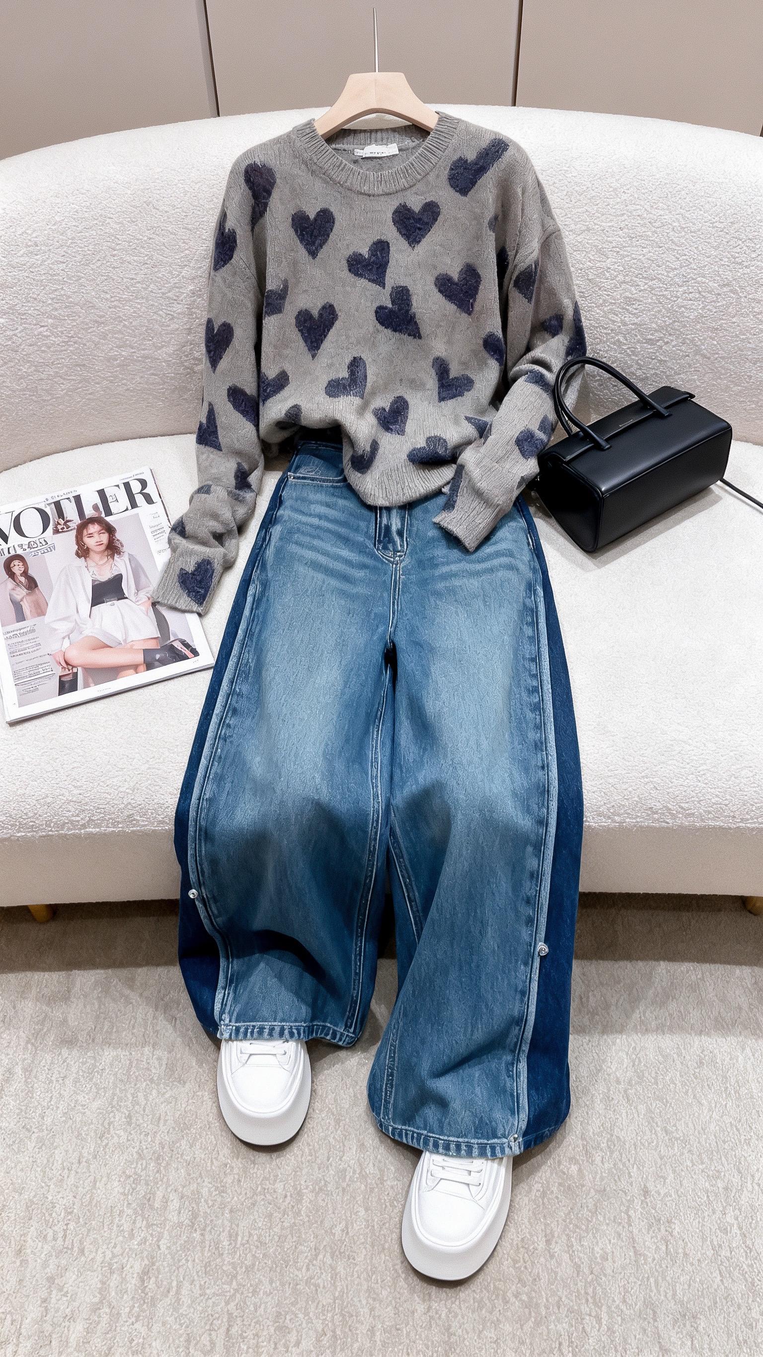 #小个子显高穿搭 #显瘦显高穿搭 #阔腿裤穿搭 #牛仔穿搭 #ootd穿搭