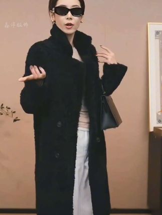 #长款皮草外套#皮草穿搭 #秋冬女款大衣
