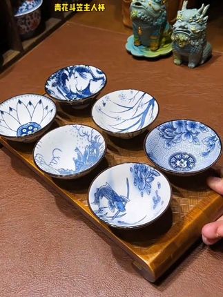 这个价格到手六个青花斗笠主人杯,还是釉下青花的工艺,做主人杯刻杯,都很不错!#斗笠杯 #主人杯 #茶杯 #超便宜超划算 #杯子