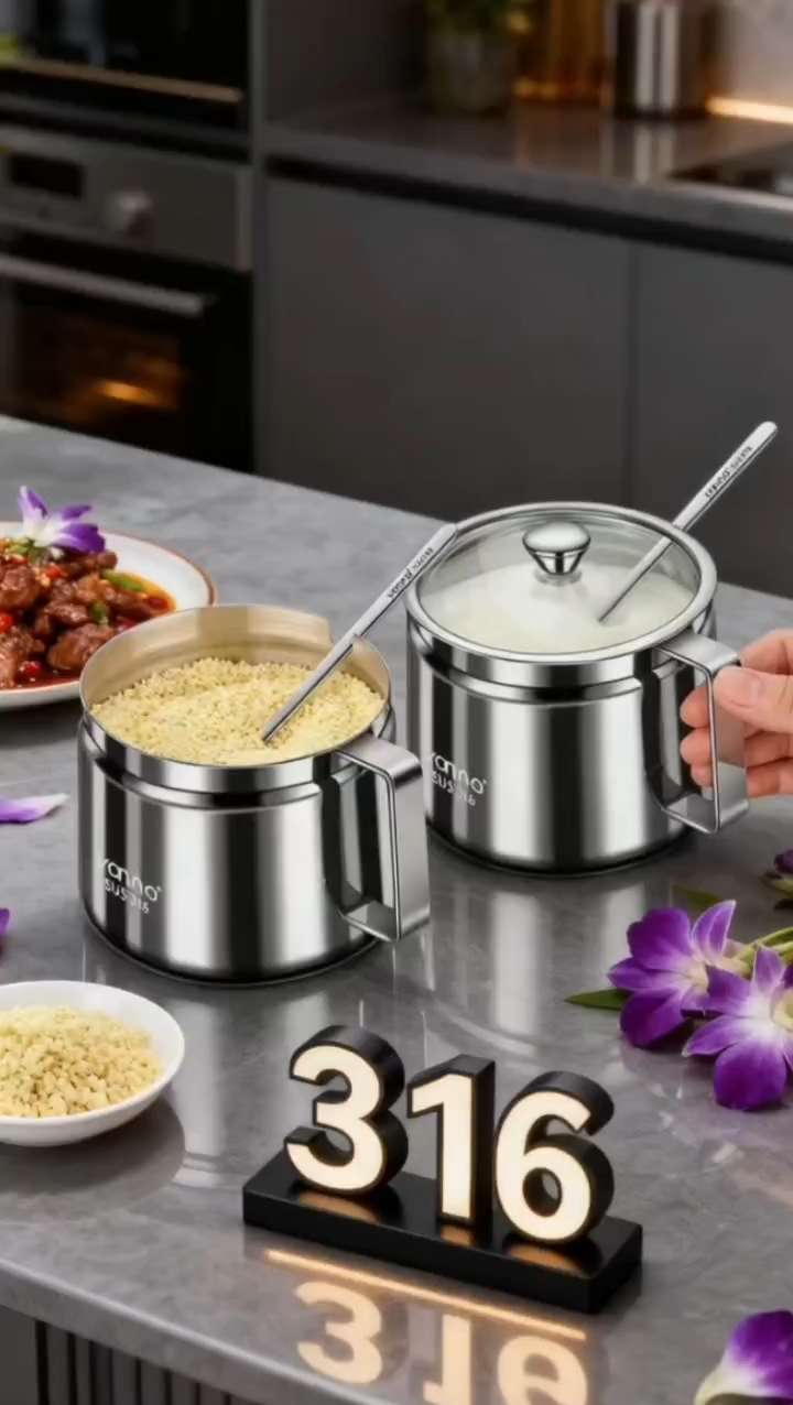 德国品质的辣椒油专用罐太绝了👏316不锈钢材质,耐高温还安全,装油泼辣子、食盐等调料都合适~密封好又好清洁,厨房用它收纳调料超方便,质感拉满还实用👇  #316不锈钢调料罐 #辣椒油专用罐 #厨房佐料罐 #耐高温油泼辣子罐 #德国品质调料罐