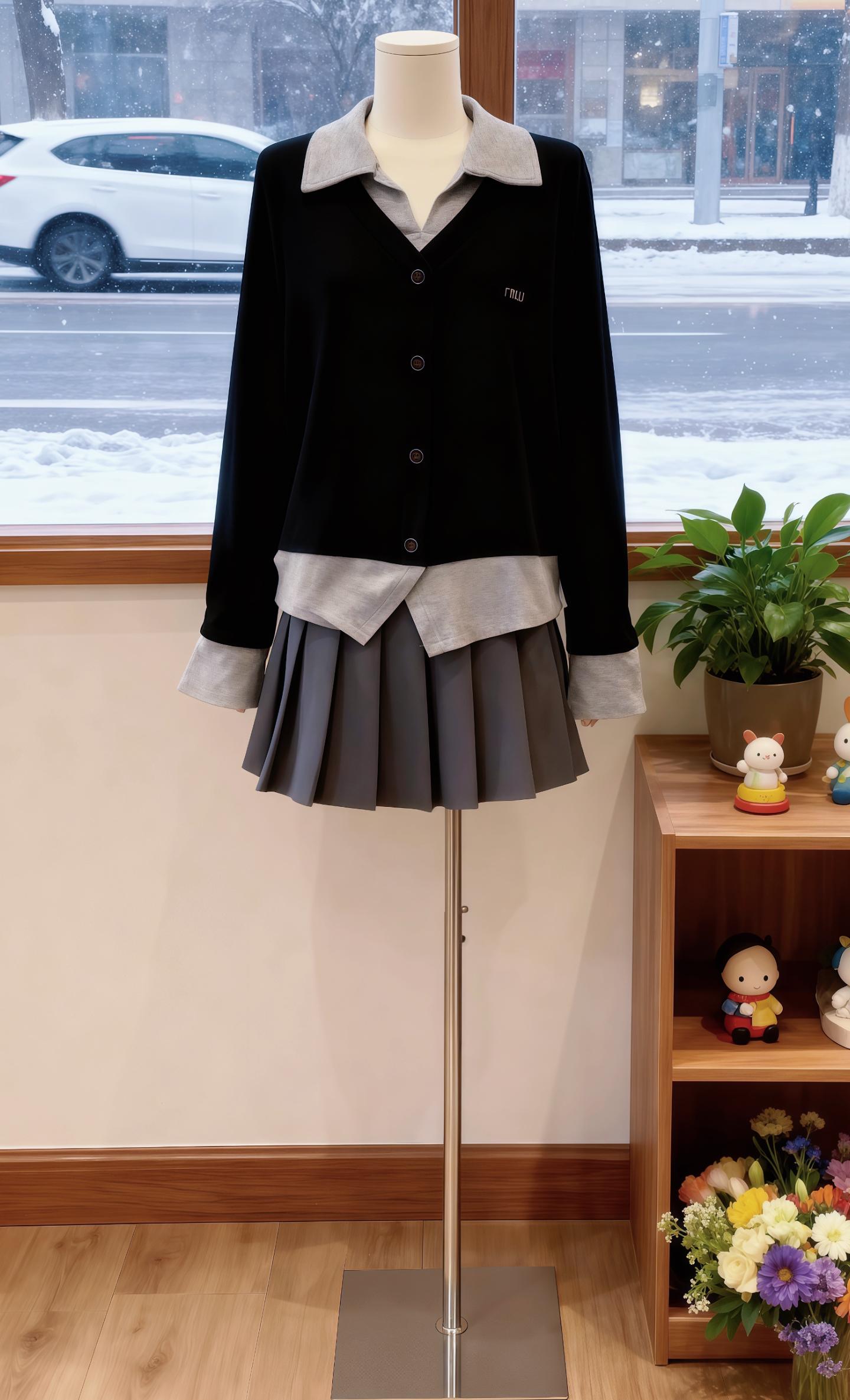 韩系氛围感小个子穿搭🌸。#暖fufu的冬日ootd #秋冬买衣服如何避雷 #秋季韩系不露腿穿搭#当我决定上班好好穿衣时 #费尔岛毛衣是暖系流光的神