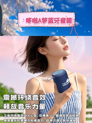 哆啦A梦联名设计萌趣十足。无线蓝牙连接便捷省心。小型便携轻松携带出行。低音表现层次分明。家用户外场景适用广泛。高颜值外观提升桌面格调#蓝牙音箱 #便携音响 #哆啦A梦联名 #家用音响