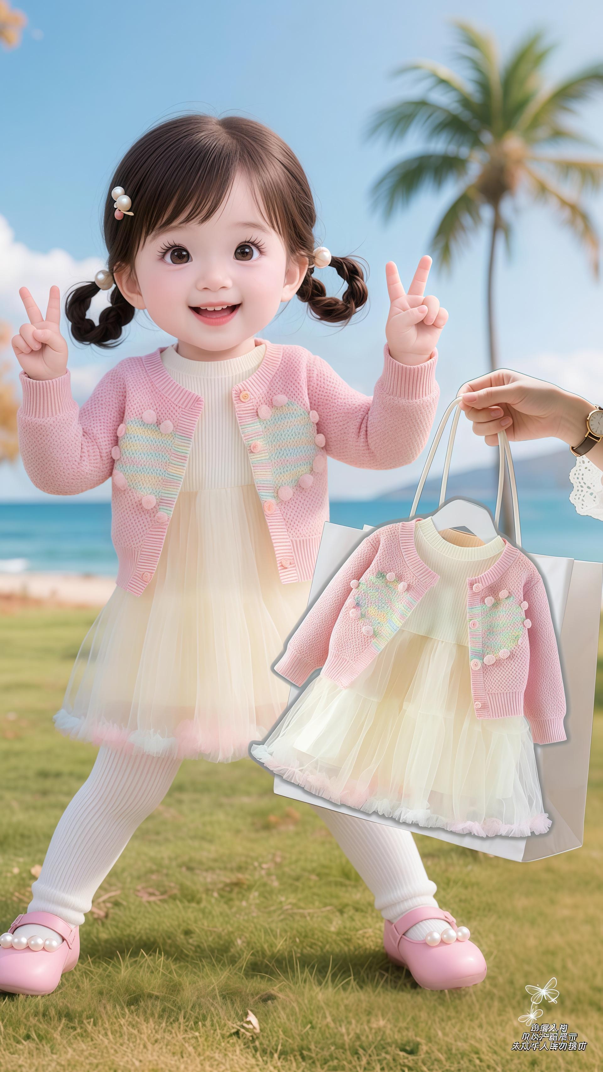 💖宝妈们快看!这套女童春秋三件套好好看。#被秋日氛围感穿搭拿捏了 #随机穿搭挑战 #女童穿搭 #通勤穿搭如何摆脱土气感 #初秋一周不重样穿搭 毛衣是软糯的针织材质,亲肤又保暖,粉色和米黄色都很温柔,上面还有精致的小装饰,萌趣又可爱。搭配的打底衫和裤子,面料也很舒服,宝宝穿着自在不束缚。@抖加🔥上热门🔥dou+🔥热点宝 带娃去海边玩耍,她穿着这套衣服,不管是提着小包包、被牵着小手,还是拿着花花,好出片。而且这套衣服很百搭,春秋季节单穿或者内搭都合适,实用性拉满~好看又好穿,宝妈们闭眼入都不踩雷~