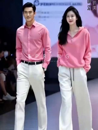 粉色休闲运动套装女2025新款洋气减龄卫衣阔腿裤春秋季穿搭一整套#早秋穿搭 #洋气减龄 #两件套 #运动穿搭 #卫衣穿搭