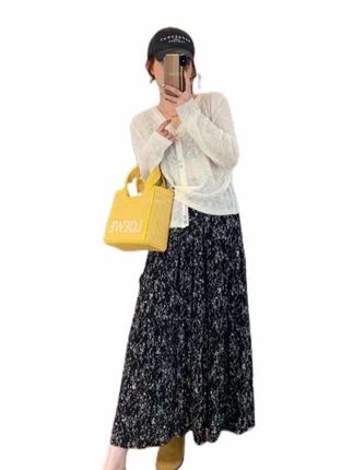 【两个裙长百搭松紧半身裙#碎花裙#早秋韩版显瘦A字裙#百搭不挑人谁穿谁都好看
