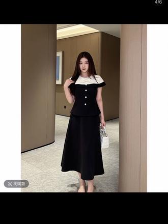 (现现款)YUAN袁周率 | 高知千金 法式赫本风蝴蝶结撞色上衣+半裙#显瘦穿搭 #时尚两件套 #显瘦穿 #精致穿搭 #赫本风