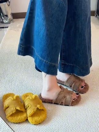 #平底一字拖鞋#新款毛拖鞋#舒适百搭#简约时尚
