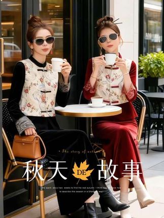 新中式穿搭国风盘扣丝绒套装裙 #优雅气质 #新中式穿搭 #通勤穿搭如何摆脱土气感 #高级感穿搭 #古早穿搭又杀回来了 @DOU+小助手