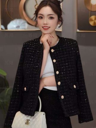法式羊毛小香风外套秋冬季2025新款气质轻奢爆款休闲时尚百搭上衣#高定高端女装 #上衣穿搭 #小香风外套 #气质范 #时尚百搭