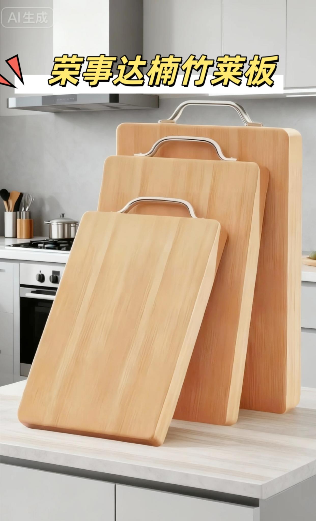 荣事达楠竹菜板。荣耐磨抗裂,切剁不打滑、久用不开裂。不易藏污纳垢,清水一冲即净。配备金属挂环,收纳便捷。天然楠竹材质健康无异味,切菜剁肉都安心,荣事达品质保障,是厨房切配的实用好帮手。#厨房好物 #结实耐用 #菜板