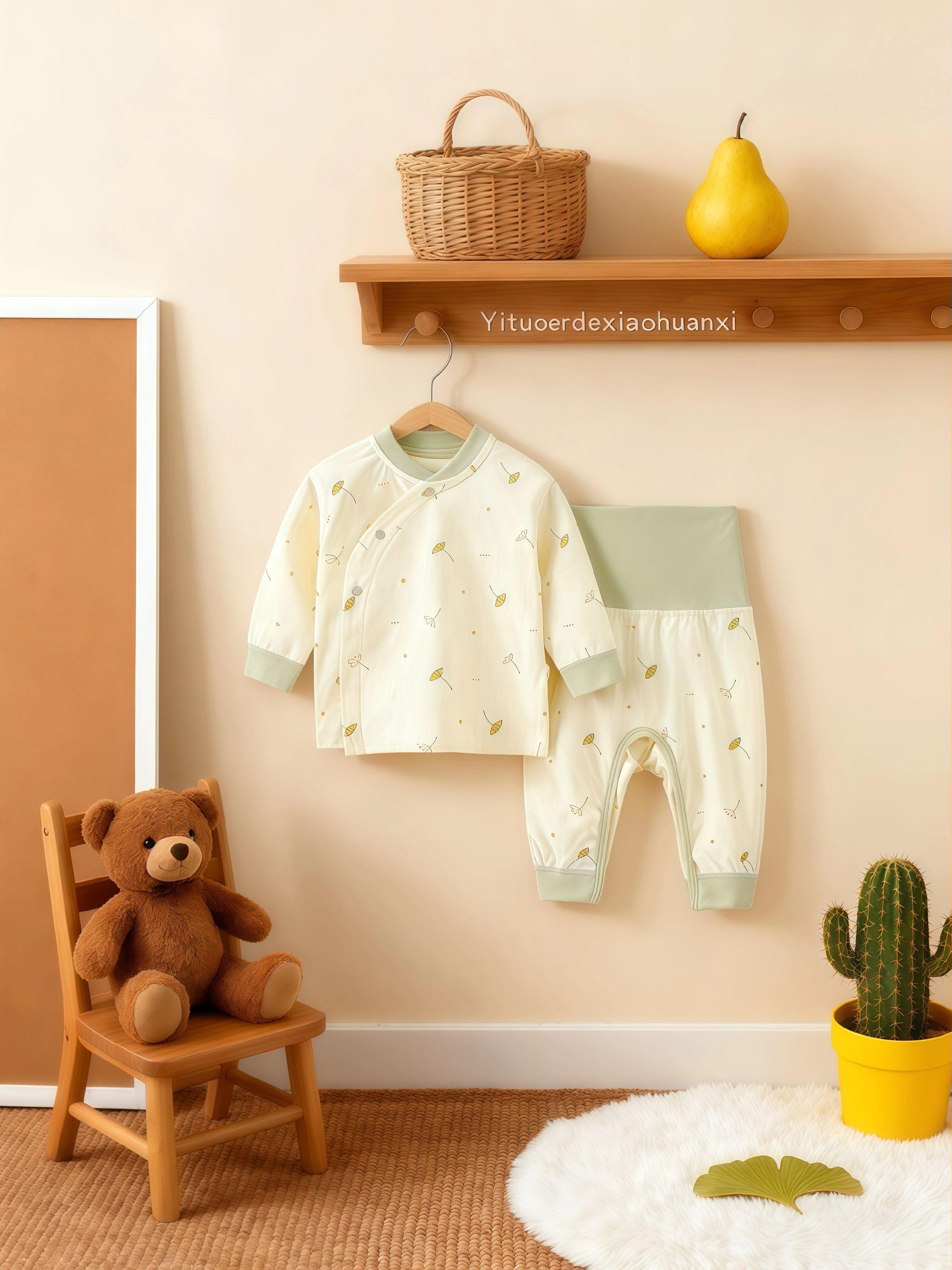 纯棉高腰护肚裤春秋打底秋衣秋裤。#婴幼儿服饰 #秋衣秋裤 #新生儿 #奶声奶气 #爱孩子爱生活