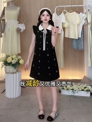 爱依服时尚气质减龄公主风娃娃领连衣裙#爱依服 #谁穿谁好看 #甜美减龄穿搭 #娃娃领连衣裙 #千金名媛风