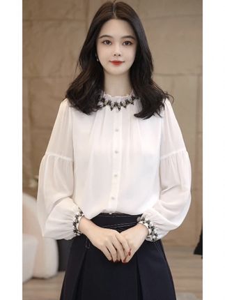 【小陈甄选】曼贝衬衫女士高级显瘦8593148白色气质衬衣#洋气上档次 #时尚百搭 #高级感穿搭 #气质穿搭 #衬衫