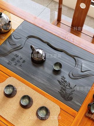 #乌金石茶盘#定制嵌入式大理石板茶桌#中间空位内嵌式漏水面板盖更换@巨量千川