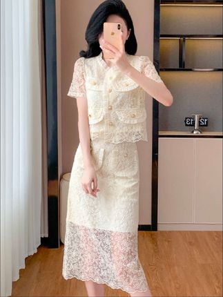 【13037】小香风套装减龄气质套装裙夏季小个子穿搭两件套裙子#气质仙女裙穿搭 #甜美穿搭 #面料柔软舒适 #两件套裙子