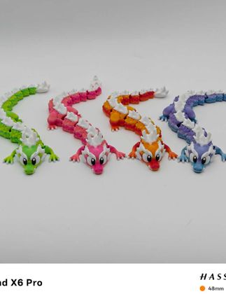 3D打印可爱龙来袭!春,夏,秋,冬,四款!每个颜色都极好看!#3d打印 #模型 #创意diy #小玩意
