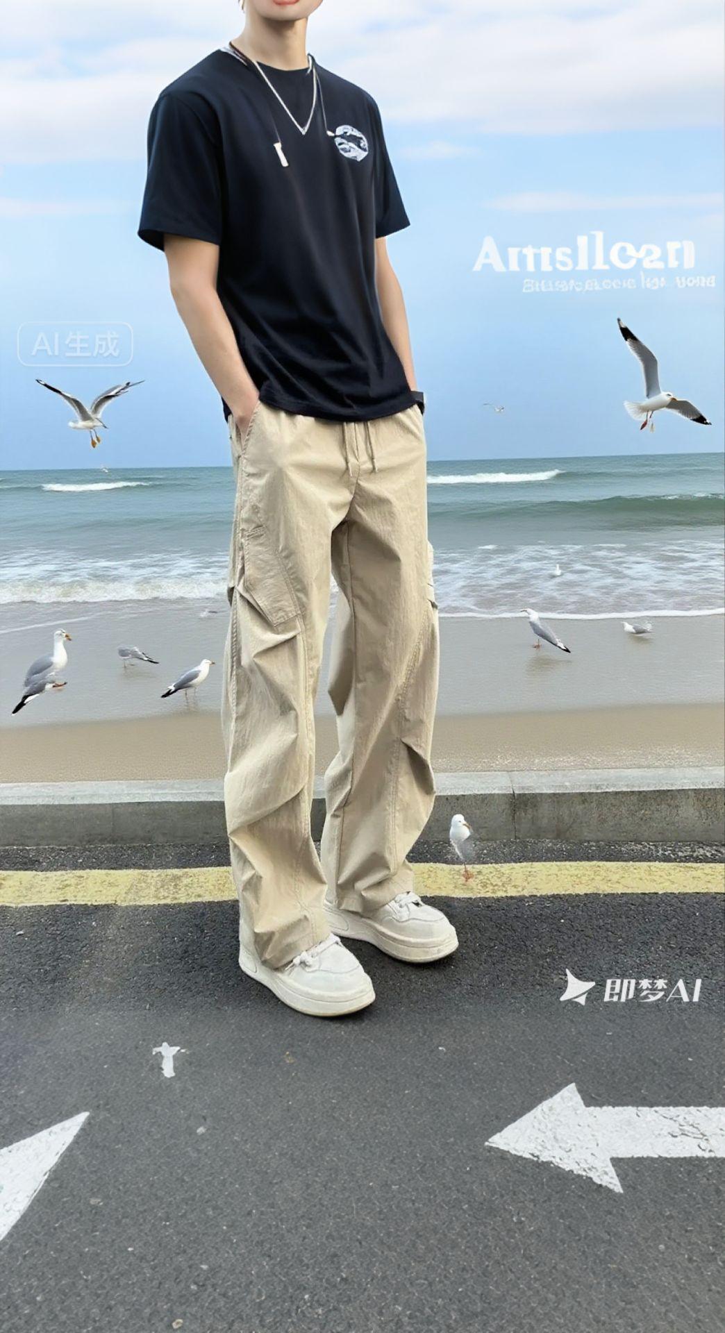 #AI扩图 #春秋穿搭 #海边拍照 #每日分享