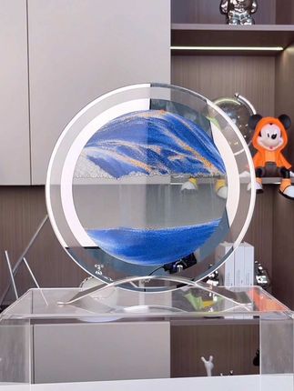 #摆件 高级动景解压镜面流沙画简约抽象玻璃工艺品沙漏创意礼品轻奢摆件#美观实用 #解压神器 #高端品质 #创意摆件