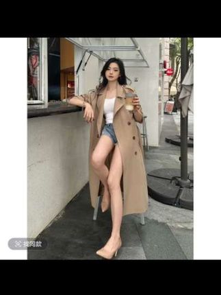 【Jx】2025秋季新品风衣韩版气质时尚网红长款外套女过膝百搭小个子#风衣#外套#长款风衣外套#小个子风衣#百搭外套