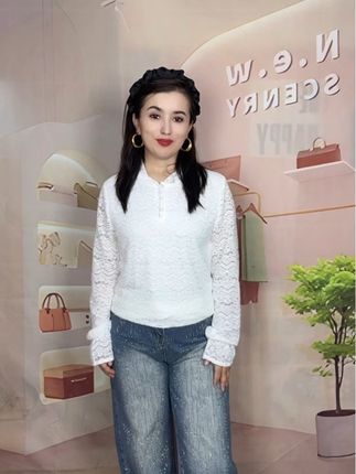 高级感拼接蕾丝花边连帽针织衫女2025新款时尚休闲叠穿加绒小帽衫#秋冬新款