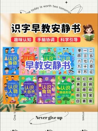 2-6岁识字早教安静书幼儿启蒙认字粘贴书游戏撕拉书学前认字卡#好物推荐🔥